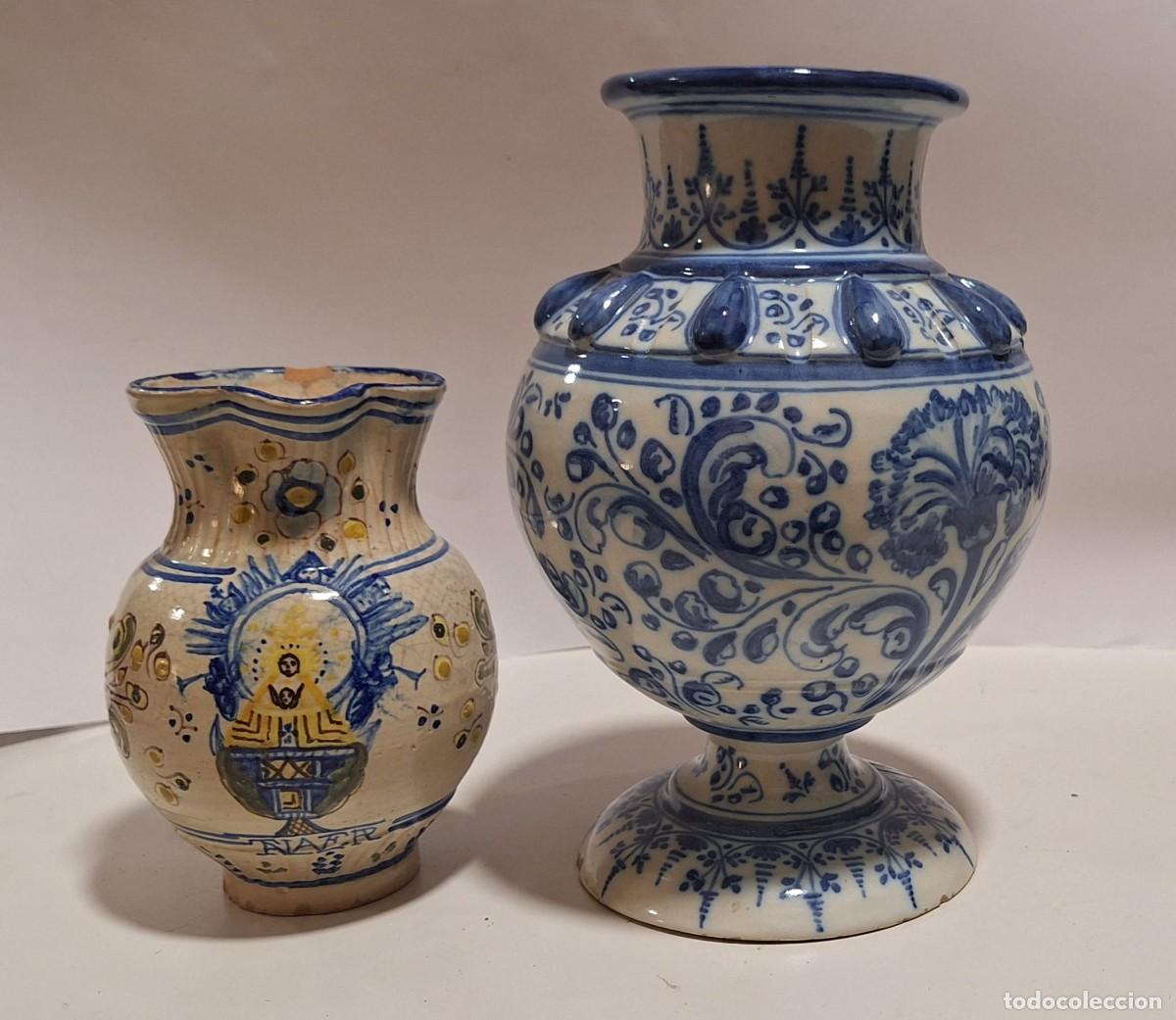 Antig&uuml;edades: Una jarra Talavera y un jarr&oacute;n Talavera