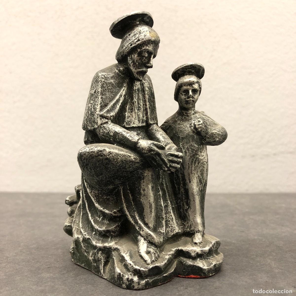 Antig&uuml;edades: FIGURA SANT JAUME - LLEIDA - EL PEU DEL ROMEU - SANT JAUME AMB L'ANGEL - ROMERIA - 12 CM / 1631