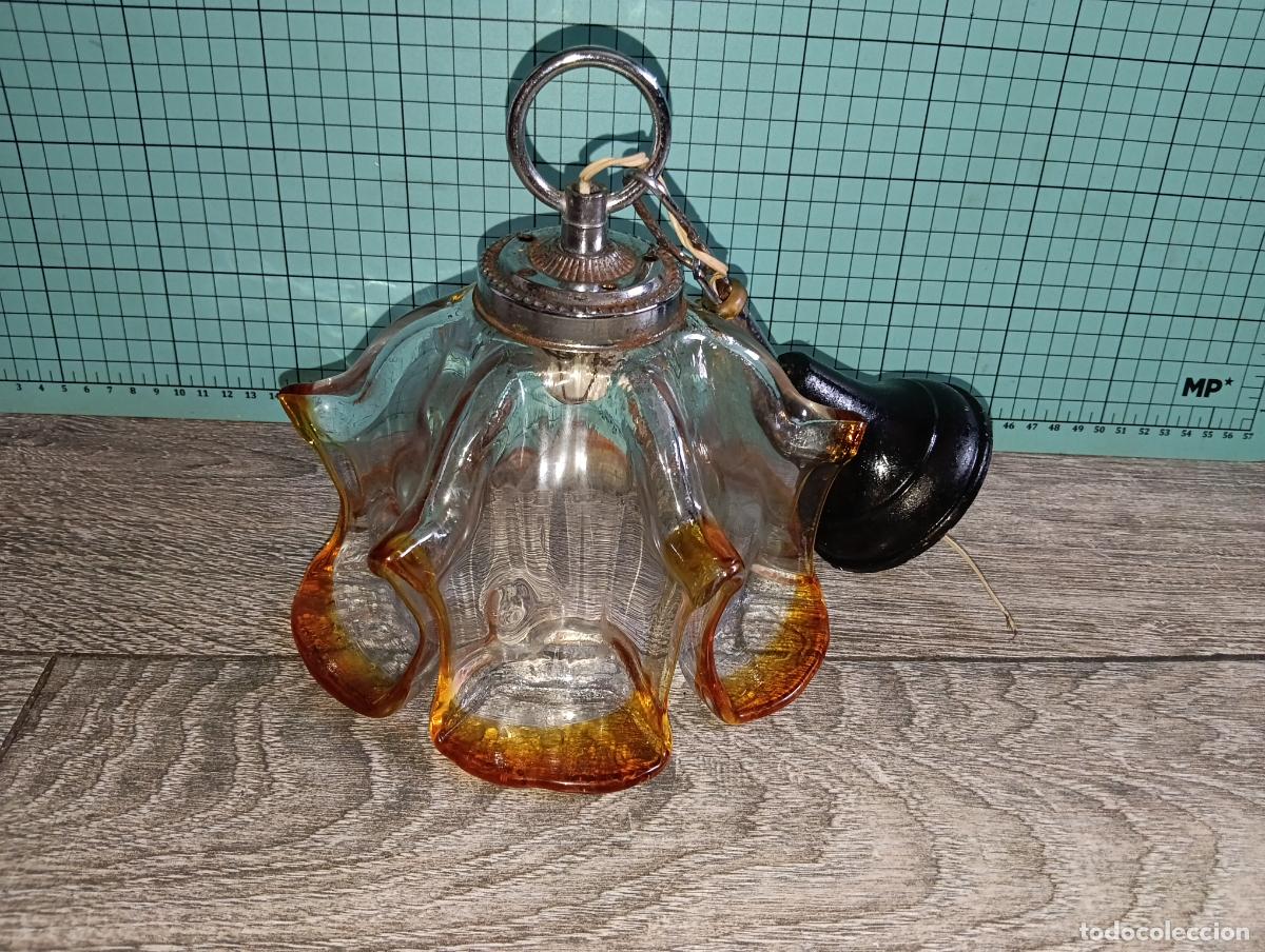 Antig&uuml;edades: L&aacute;mpara colgante vintage dise&ntilde;o Carlo Nason Mazzega cristal de Murano soplado
