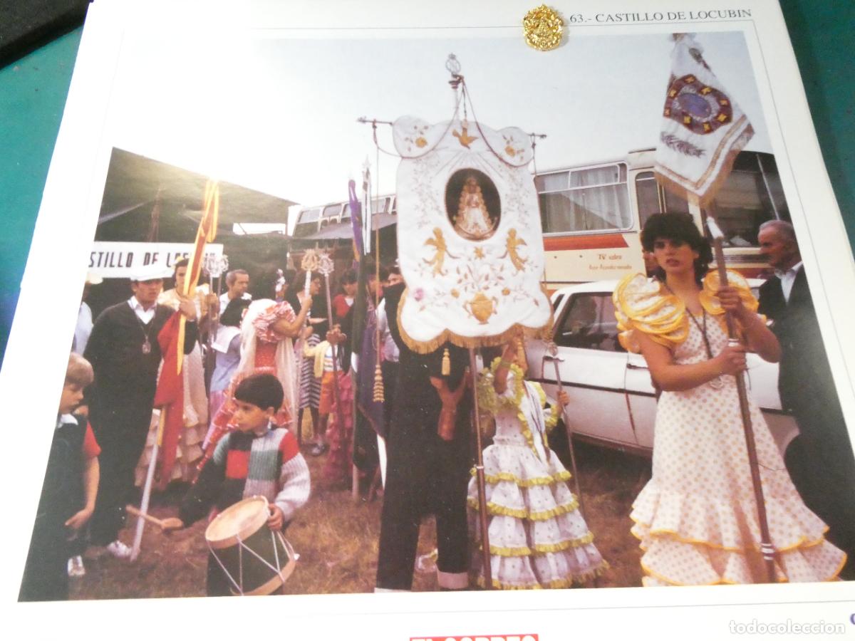 Antig&uuml;edades: INSIGNIA MEDALLITA ROCIERA + L&Aacute;MINA HERMANDAD VIRGEN ROC&Iacute;O 63 CASTILLO DE LOCUBIN JAEN