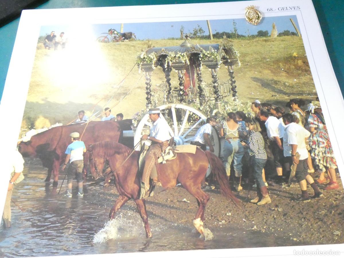 Antig&uuml;edades: INSIGNIA MEDALLITA ROCIERA + L&Aacute;MINA HERMANDAD VIRGEN ROC&Iacute;O 68 GELVES SEVILLA