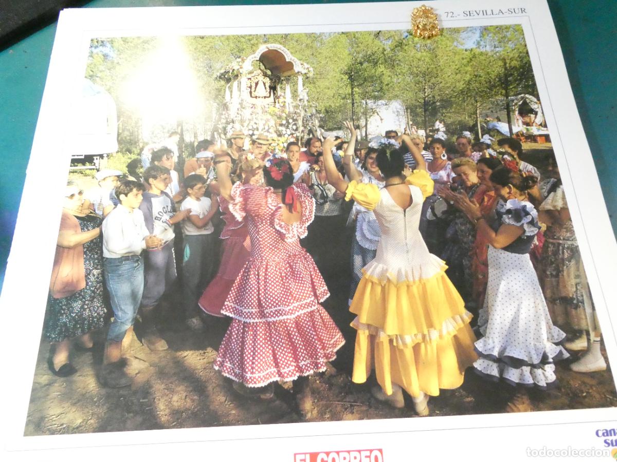 Antig&uuml;edades: INSIGNIA MEDALLITA ROCIERA + L&Aacute;MINA HERMANDAD VIRGEN ROC&Iacute;O 72 SEVILLA SUR