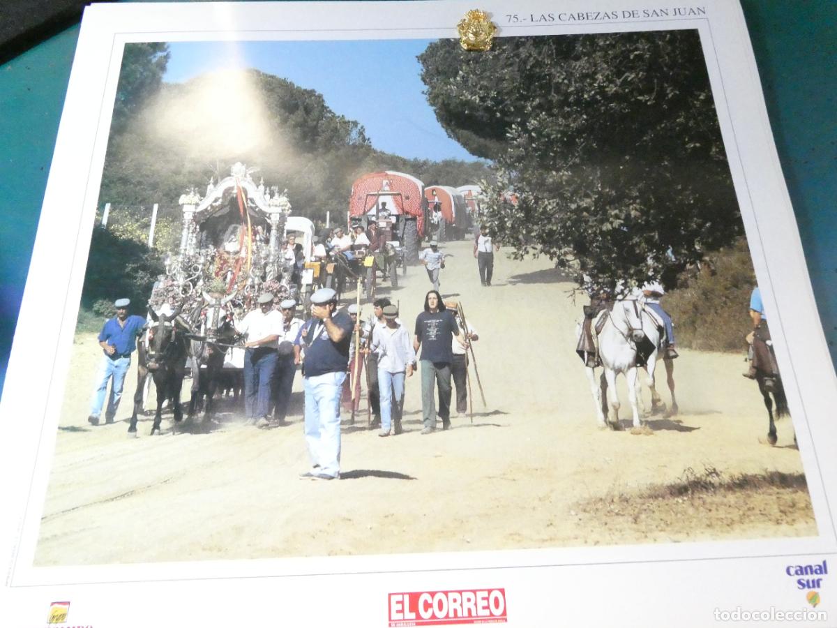 Antig&uuml;edades: INSIGNIA MEDALLITA ROCIERA + L&Aacute;MINA HERMANDAD VIRGEN ROC&Iacute;O 75 CABEZAS DE SAN JUAN SEVILLA