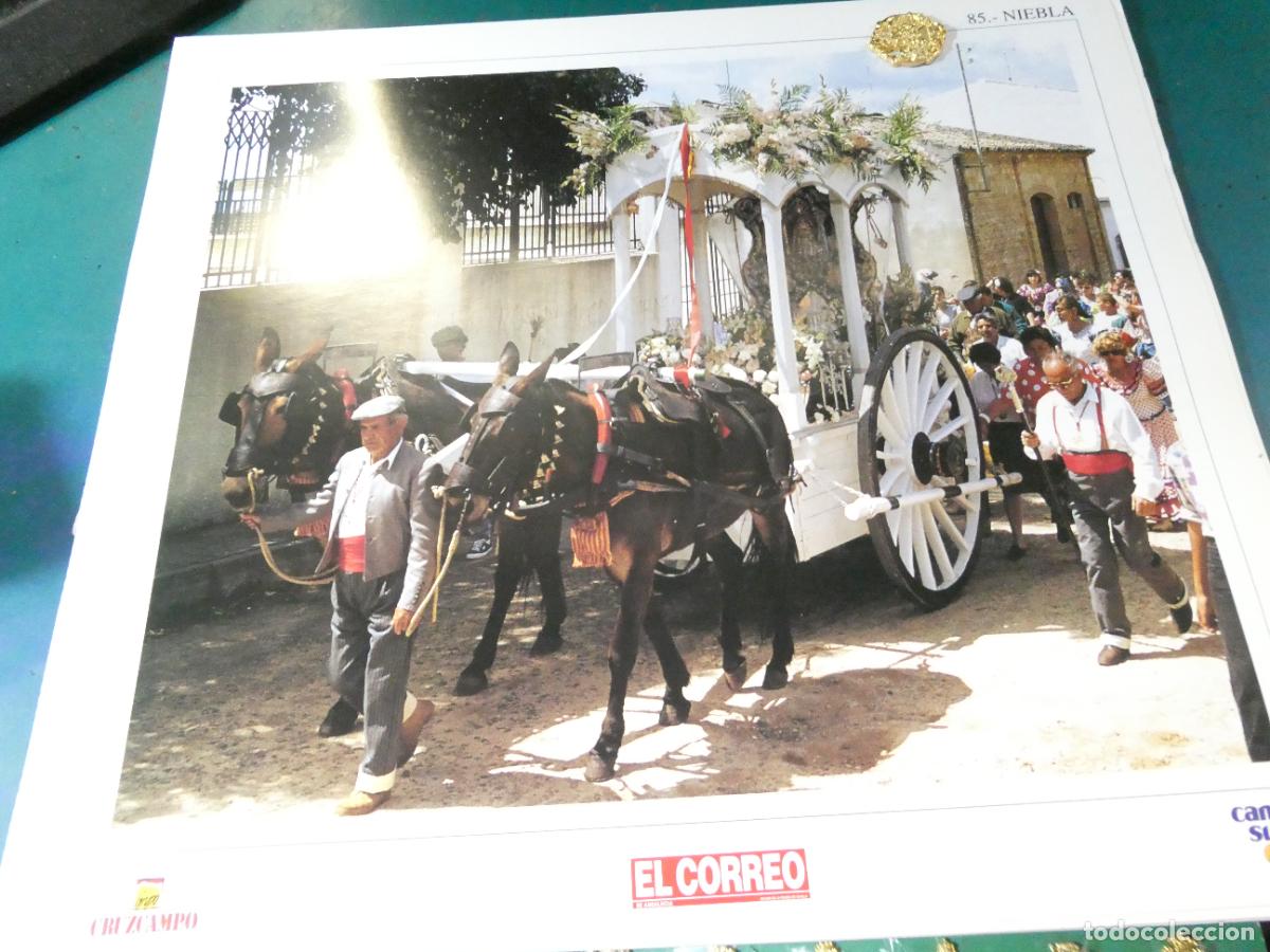 Antig&uuml;edades: INSIGNIA MEDALLITA ROCIERA + L&Aacute;MINA HERMANDAD VIRGEN ROC&Iacute;O 85 NIEBLA HUELVA