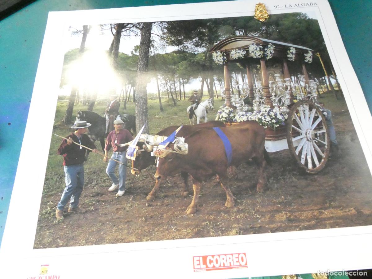 Antig&uuml;edades: INSIGNIA MEDALLITA ROCIERA + L&Aacute;MINA HERMANDAD VIRGEN ROC&Iacute;O 92 LA ALGABA SEVILLA