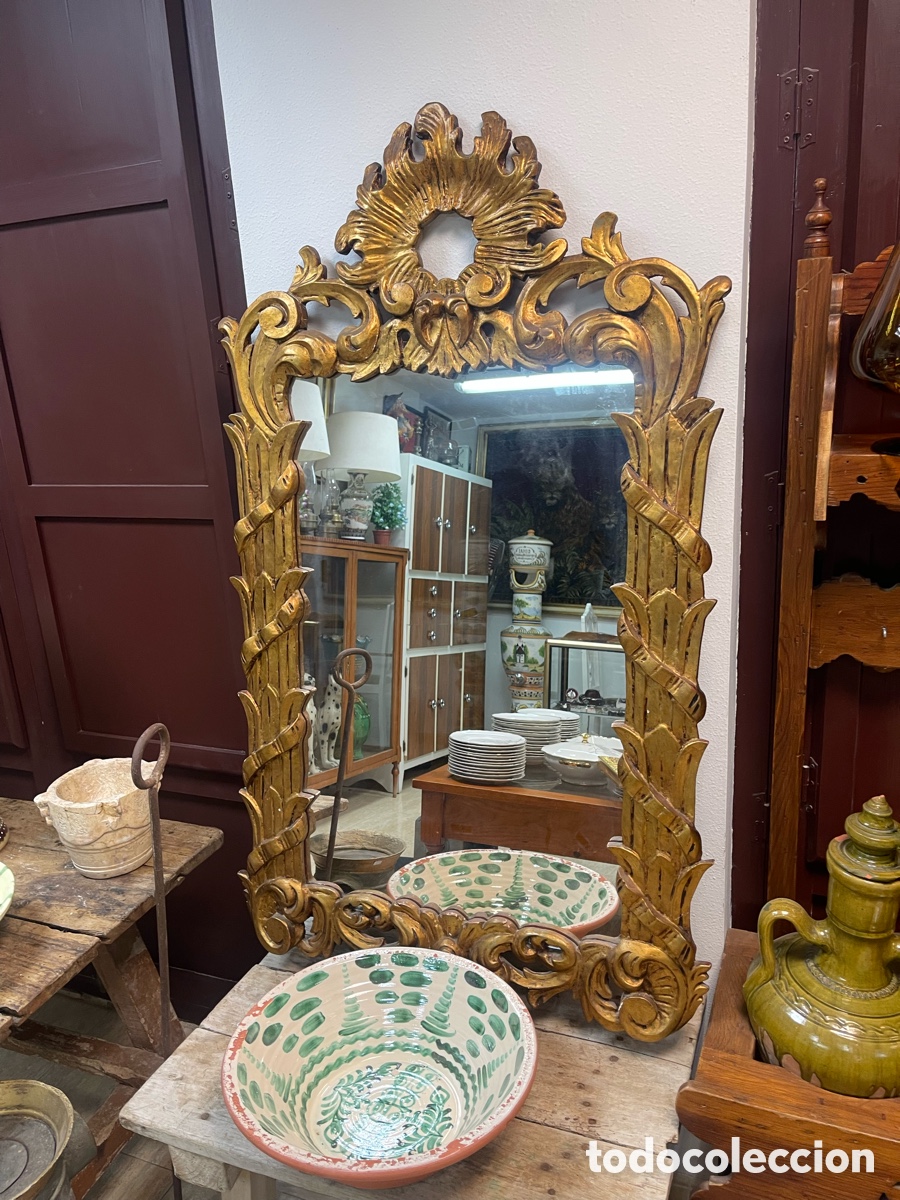 Antig&uuml;edades: Espejo, pan de oro siglo XIX