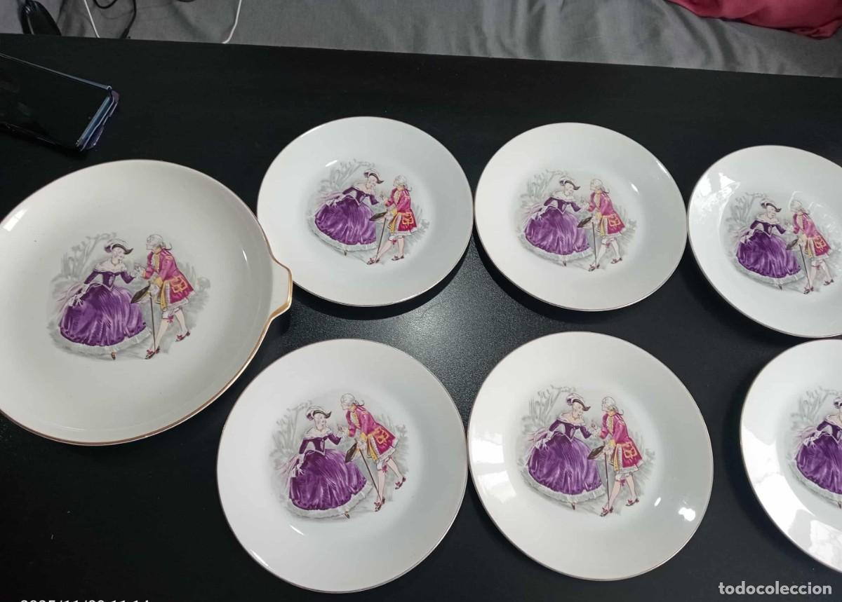 Antig&uuml;edades: Juego platos porcelana estilo Limoges