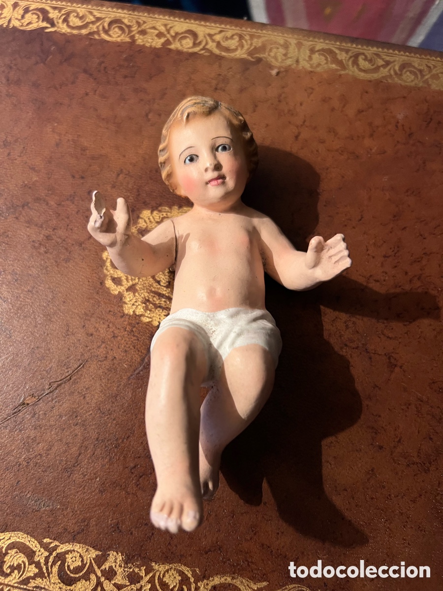 Antig&uuml;edades: Precioso ni&ntilde;o jesus antiguo con ojos de vidrio