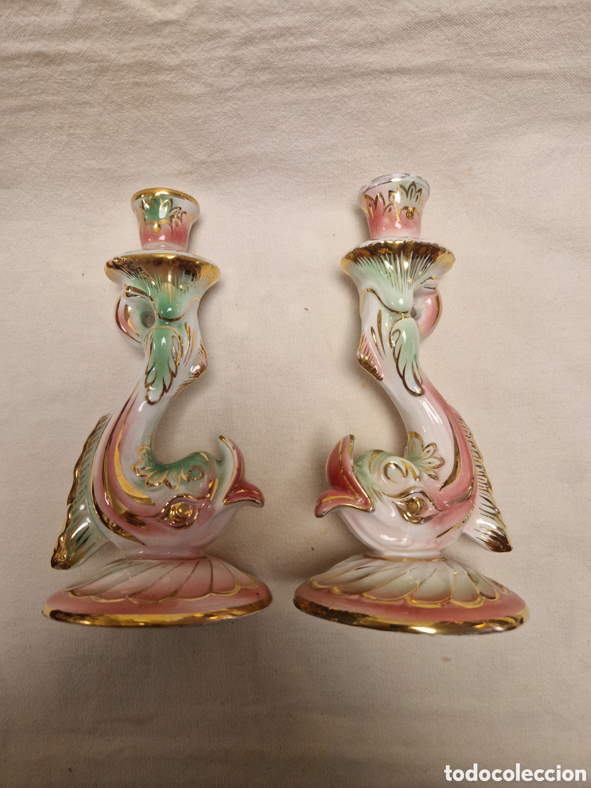 Antig&uuml;edades: Candelabros de porcelana estilo Isabelino