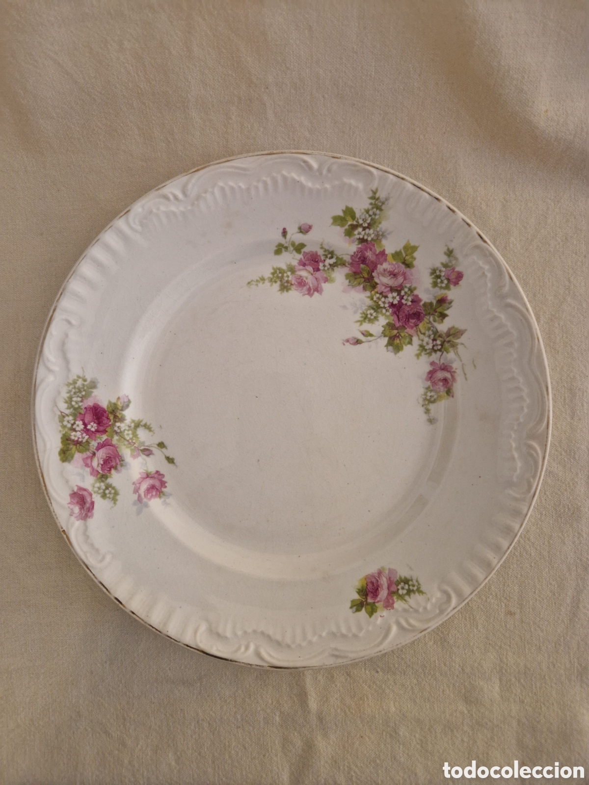 Antig&uuml;edades: Antiguo plato de porcelana de La Cartuja de Sevilla Pickman