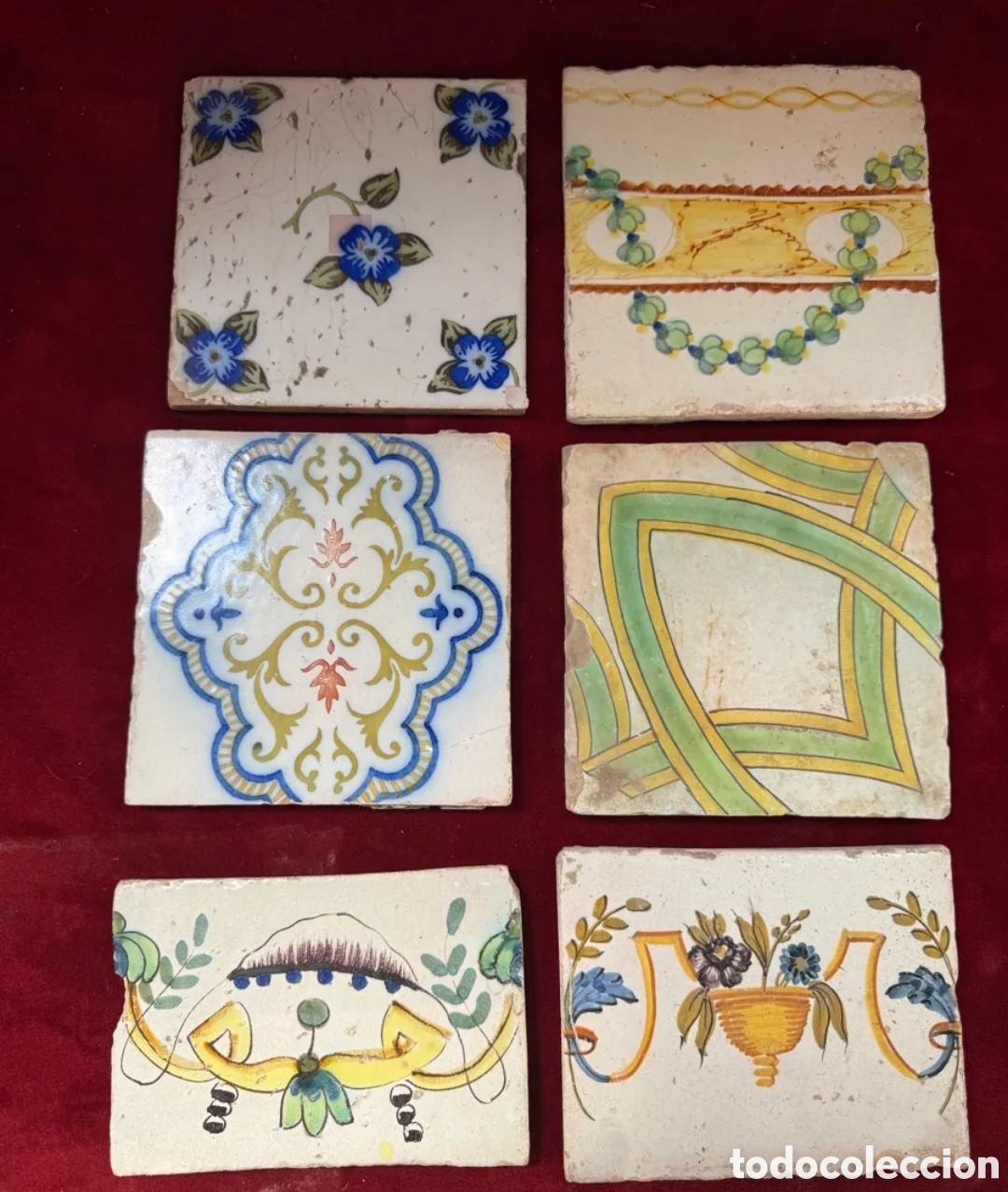 Antig&uuml;edades: Lote de azulejos antiguos siglo XVII y XVIII