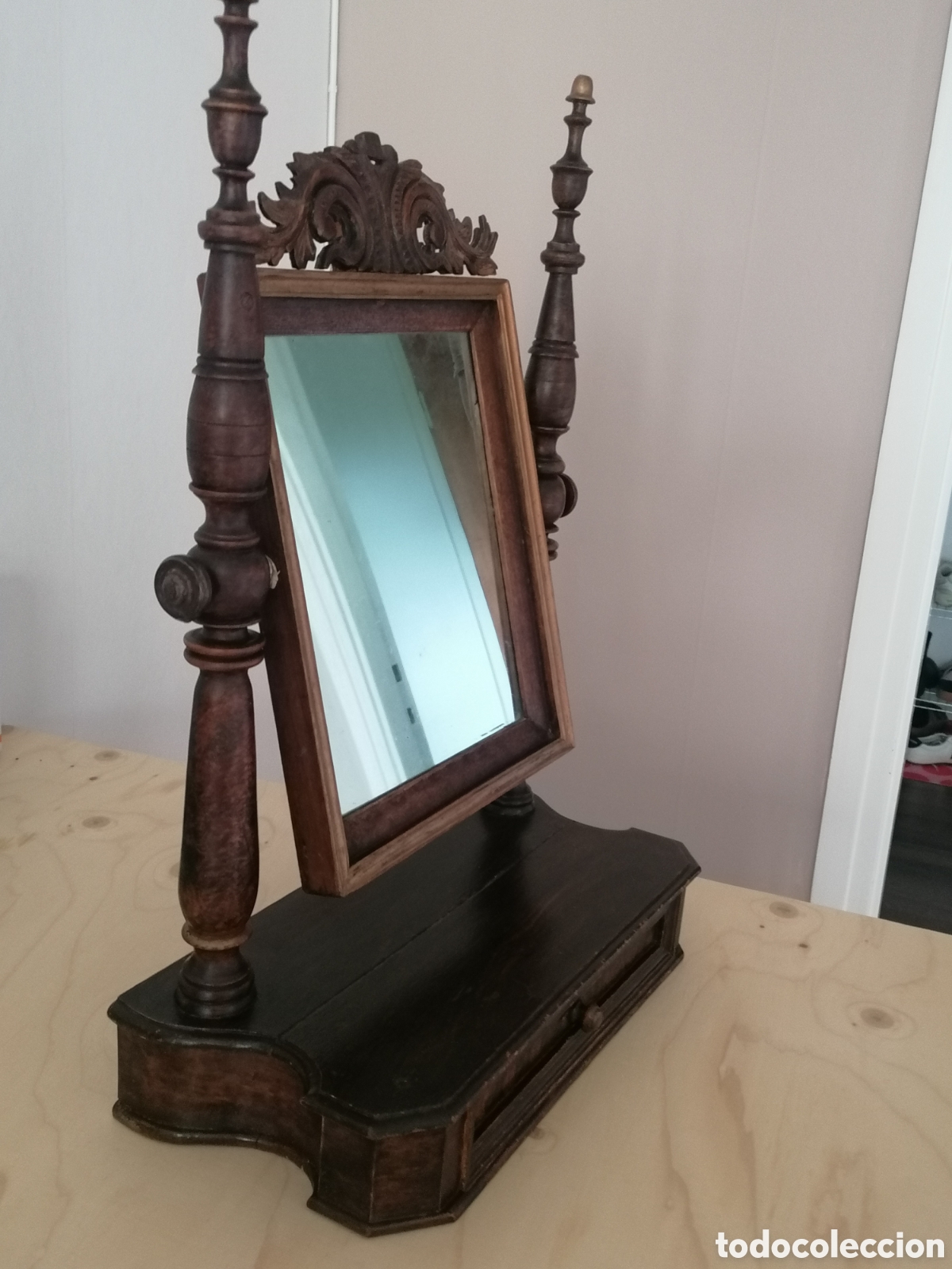Antig&uuml;edades: Espejo de tocador antiguo - Foto 3