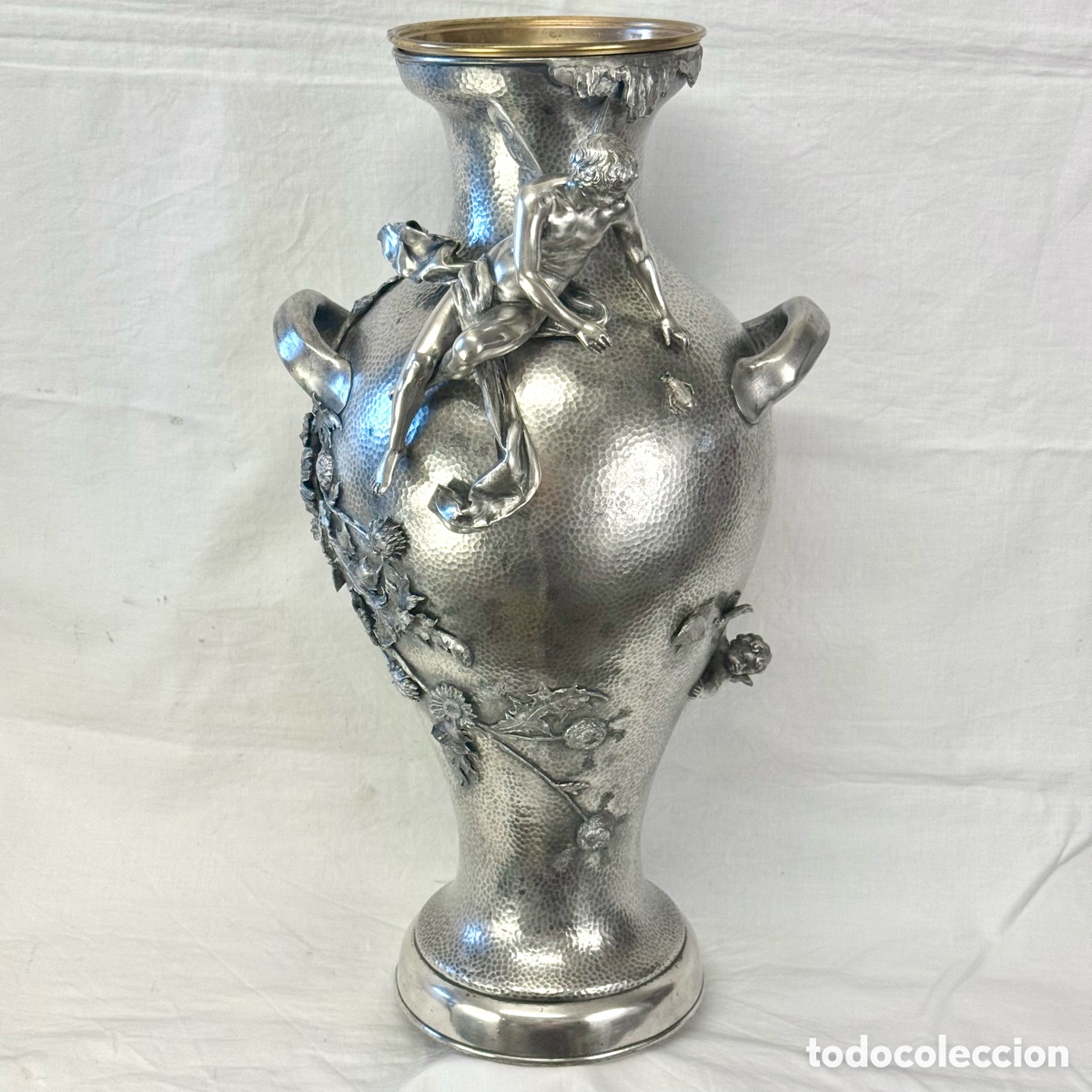 Antiquit&eacute;s: ANTIGUO GRAN JARRON ART NOUVEAU 1900 JUGENDSTIL MODERNISMO TIPO FLORERO CENTRO MESA