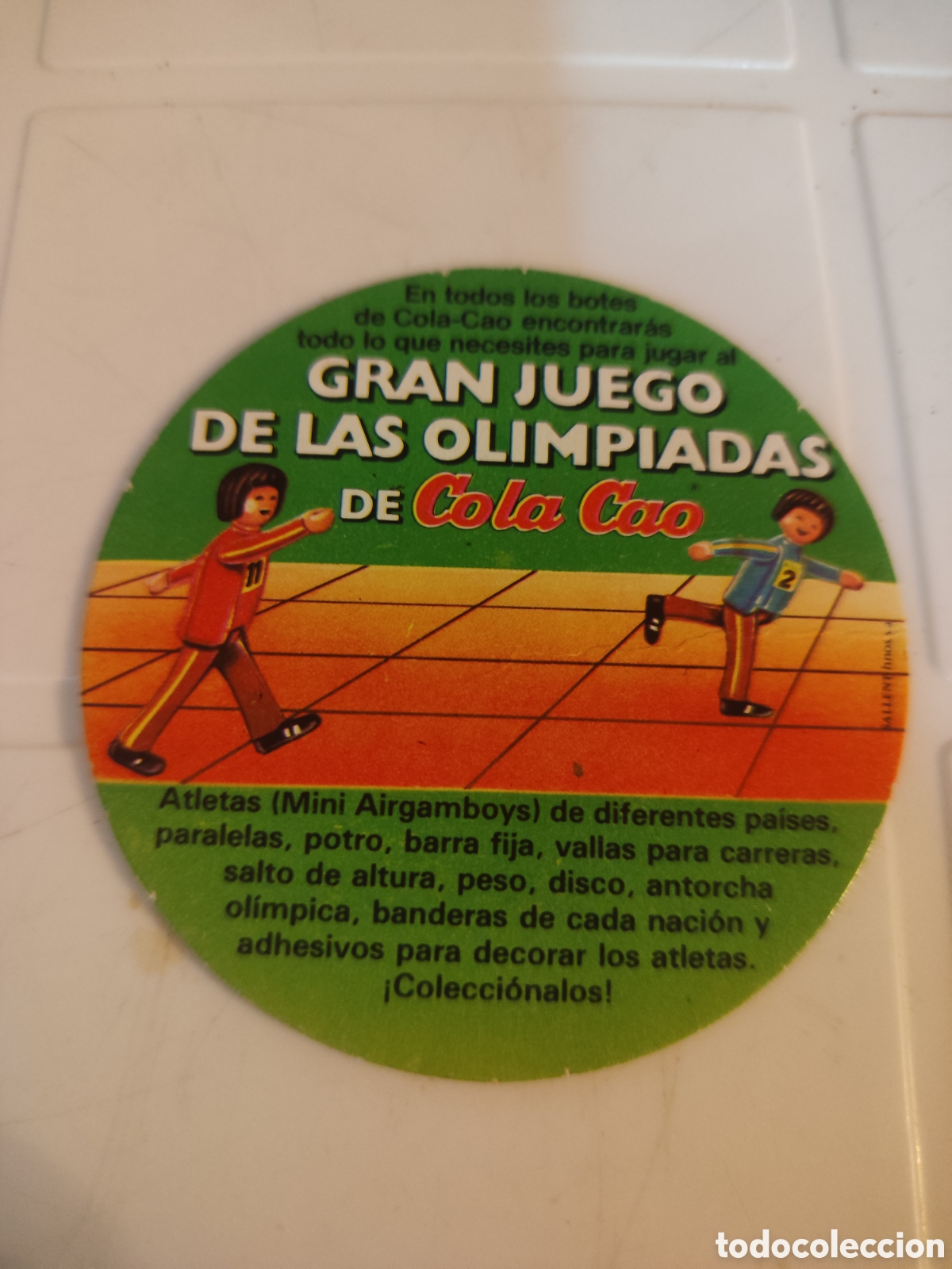 Antig&uuml;edades: Cup&oacute;n original gran juego de las Olimpiadas Colacao Airgam boys