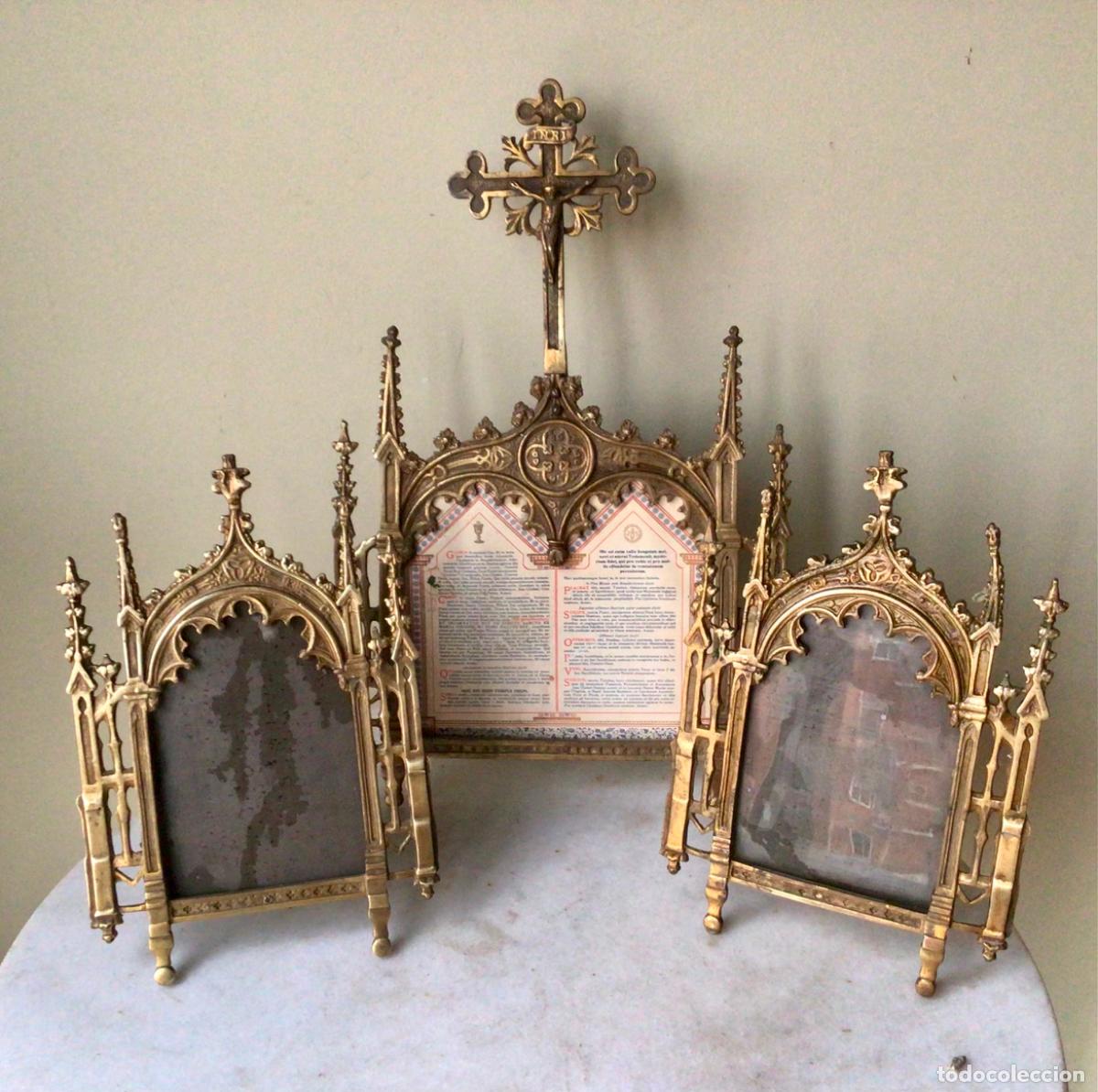 Antig&uuml;edades: ANTIGUOS Y MAGNIFICOS 3 MARCOS DE SACRAS NEOGOTICOS , SIGLO XIX