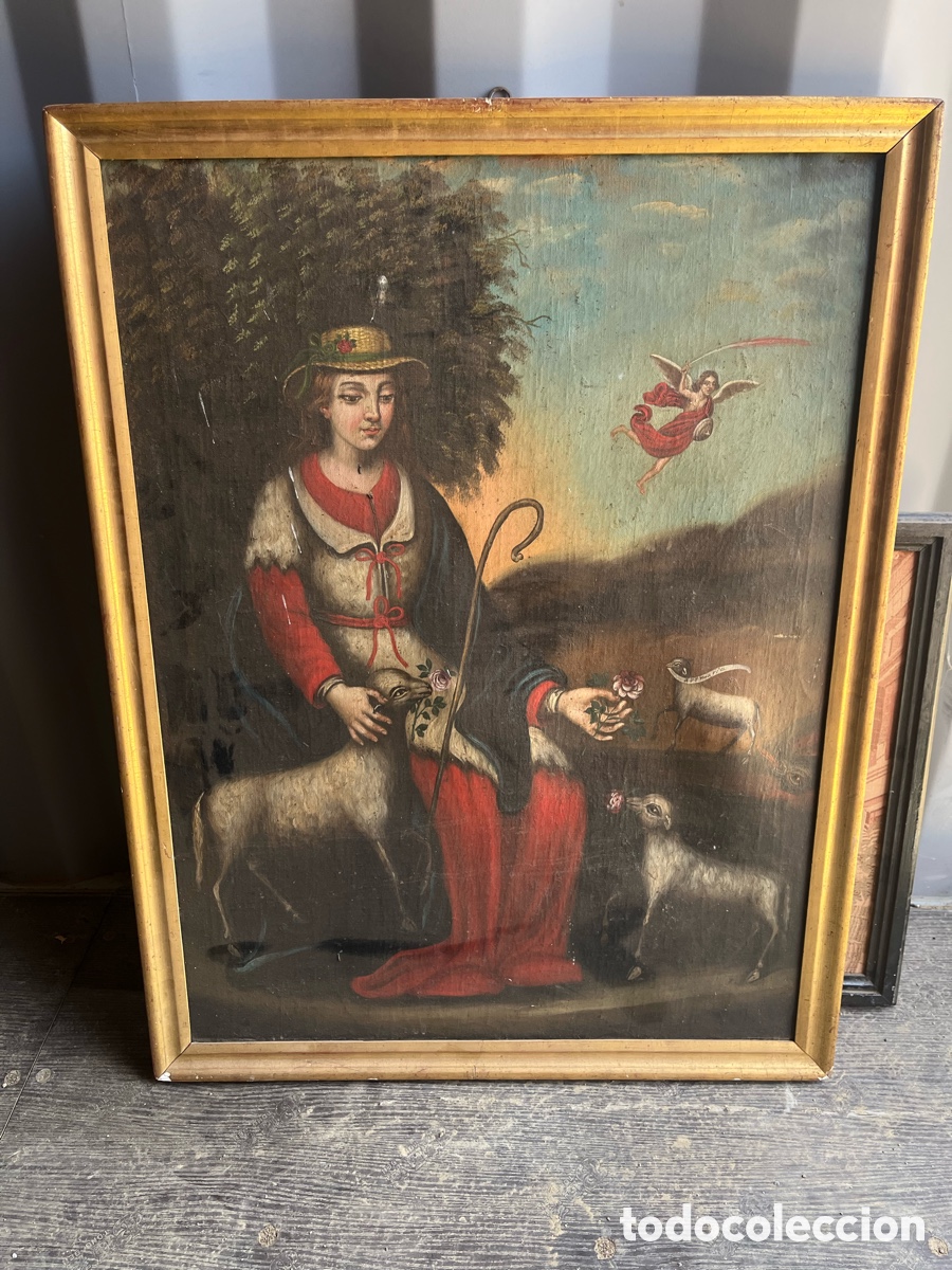 Antiguidades: Cuadro Divina Pastora siglo XVIII