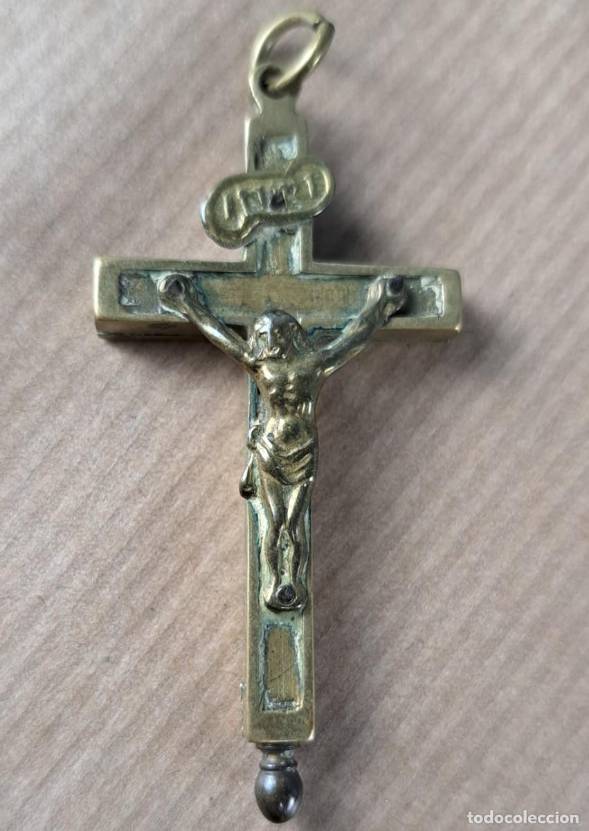 Antig&uuml;edades: Crucifijo relicario, san Elias y san Celestino Siglo XIX