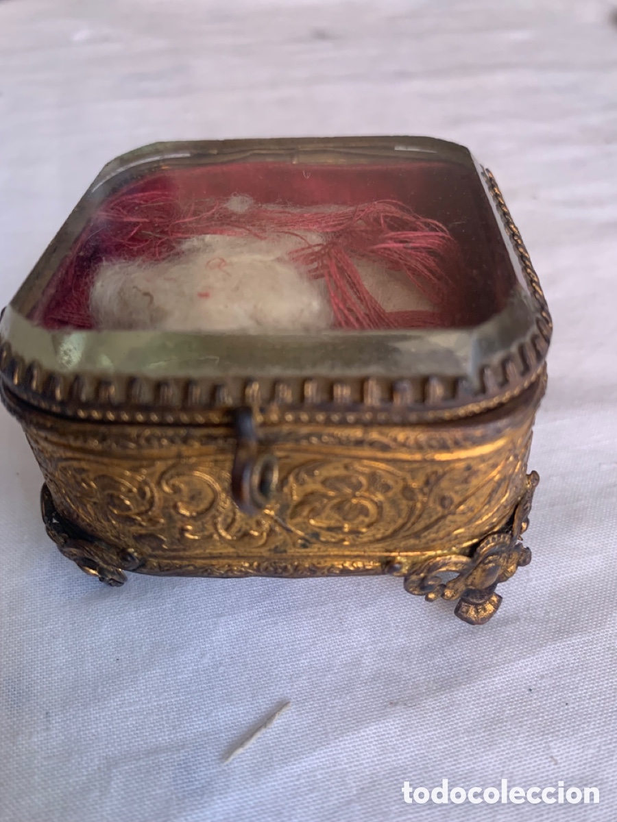 Antig&uuml;edades: Joyero antiguo dorado principi&oacute; siglo XX