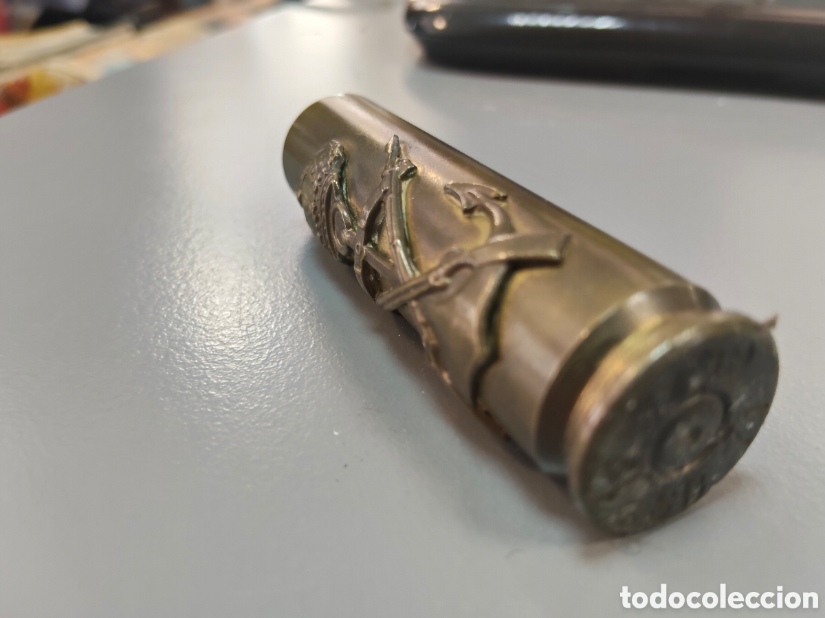 Antig&uuml;edades: Antigua vaina de bala 7 cm - Foto 2
