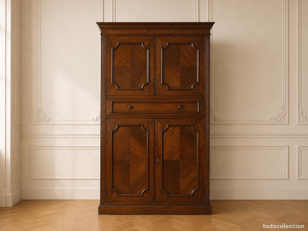 Antiquit&eacute;s: Mueble Tocadiscos antiguo vintage. Armario Mueble Discos antiguo estilo ingl&eacute;s Victoriano.