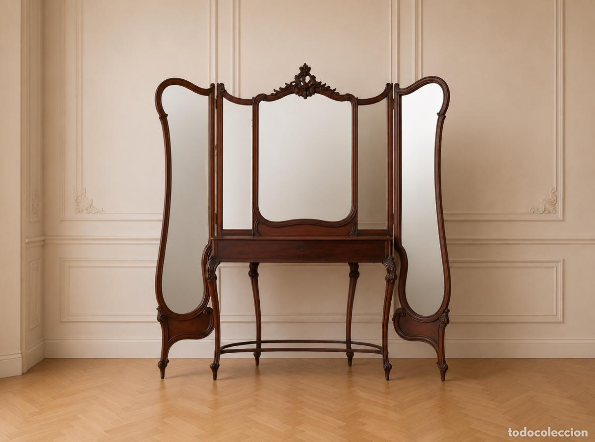 Antig&uuml;edades: Tocador antiguo estilo Luis XV. Mueble vestidor antiguo estilo art nouveau Tocador estilo modernista