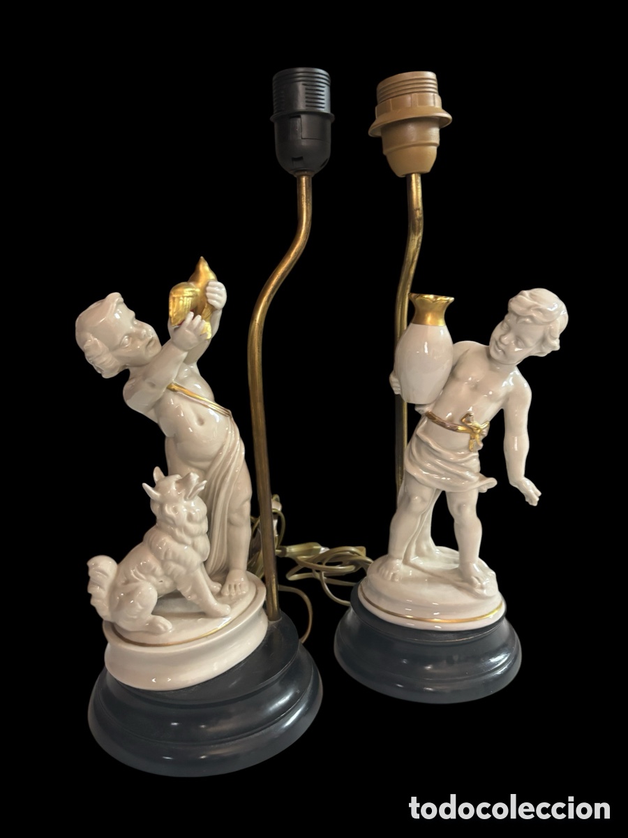 Antig&uuml;edades: Pareja de lamparitas de noche.