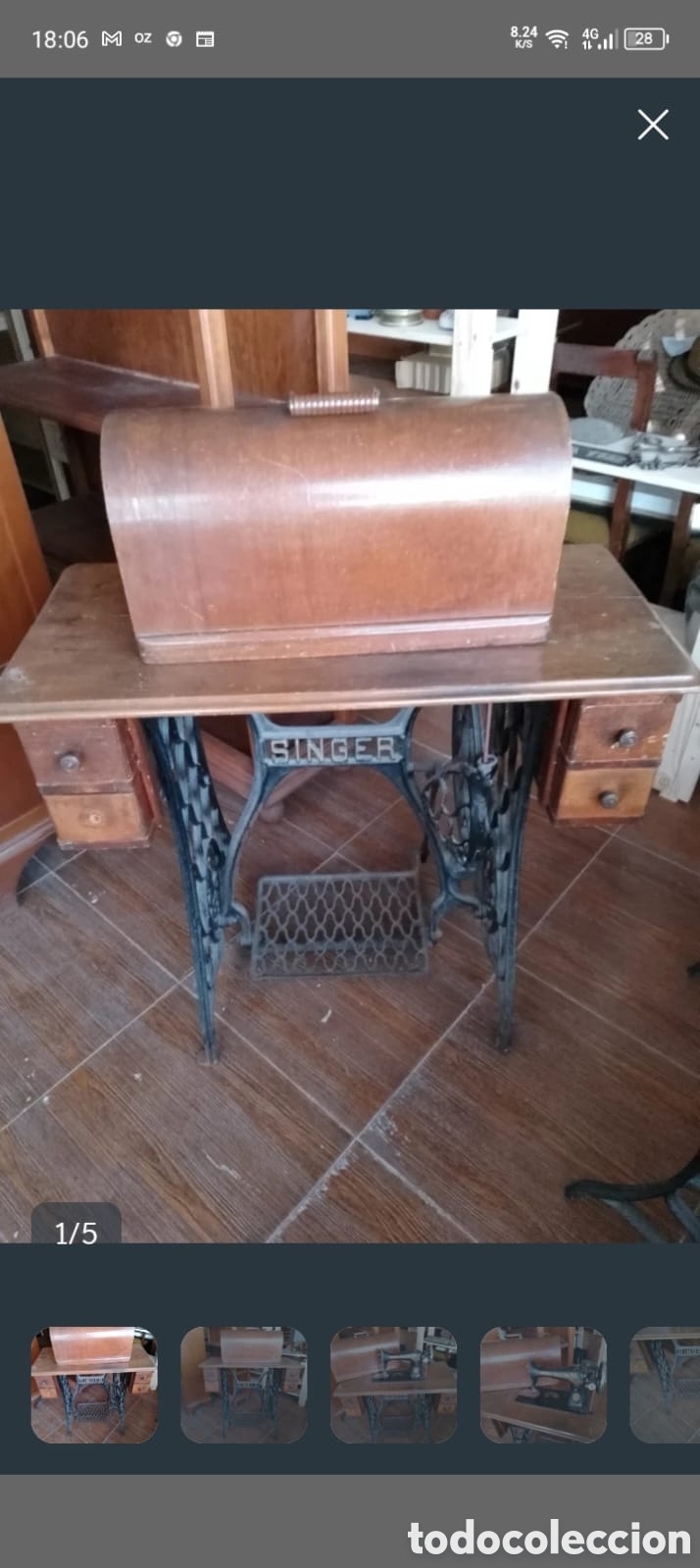 Antig&uuml;edades: M&aacute;quina de coser singer