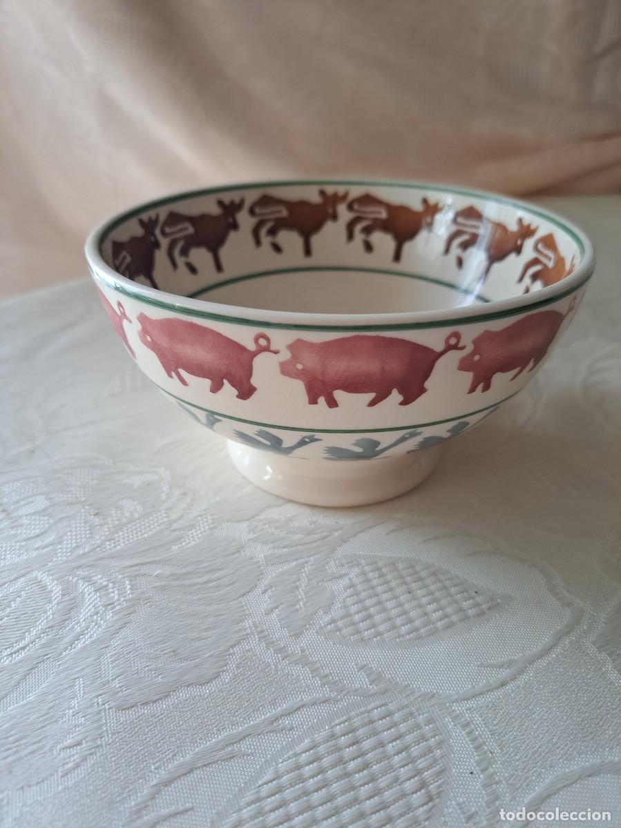 Antig&uuml;edades: Bonito taz&oacute;n bol Emma Bridgewater con dise&ntilde;o de animales de granja,Made in England.