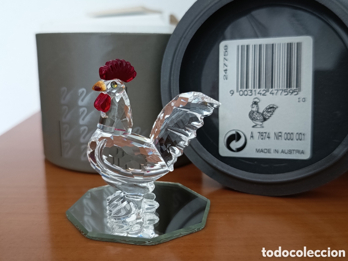 Antig&uuml;edades: Figura de Cristal Swarovski - Gallo &rdquo;Campo Pac&iacute;fico&rdquo; Con caja