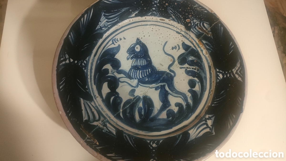 Antig&uuml;edades: GRAN PLATO CATALAN AZUL. - Foto 1