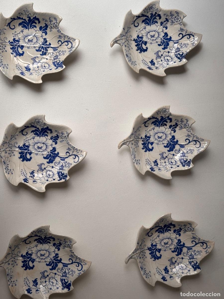 Antig&uuml;edades: Davenport &rdquo;Nankin&rdquo; &mdash; juego de fuentes hoja, porcelana victoriana de 1862