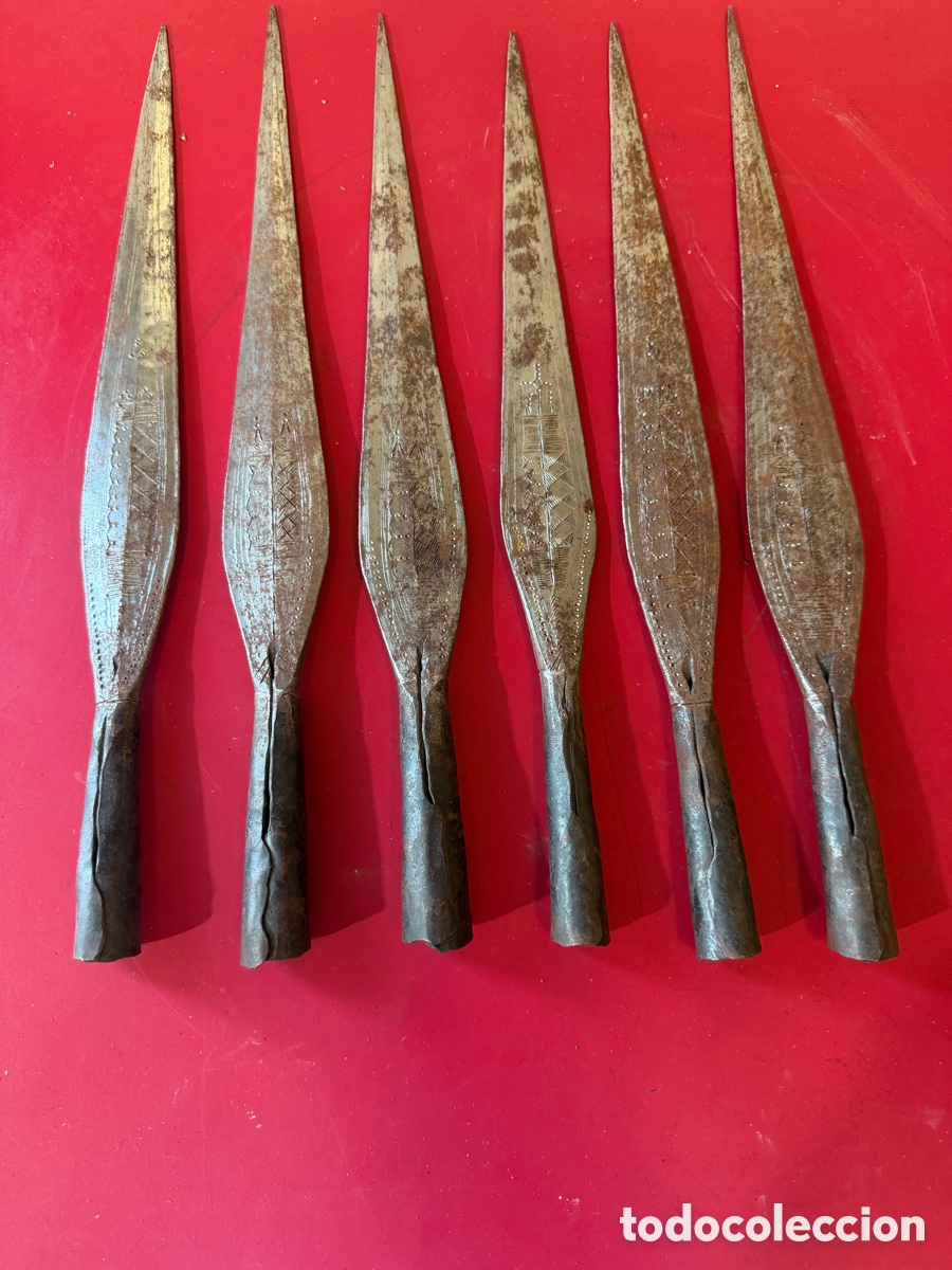 Antig&uuml;edades: Lote 6 Puntas de Lanza Africanas Antiguas