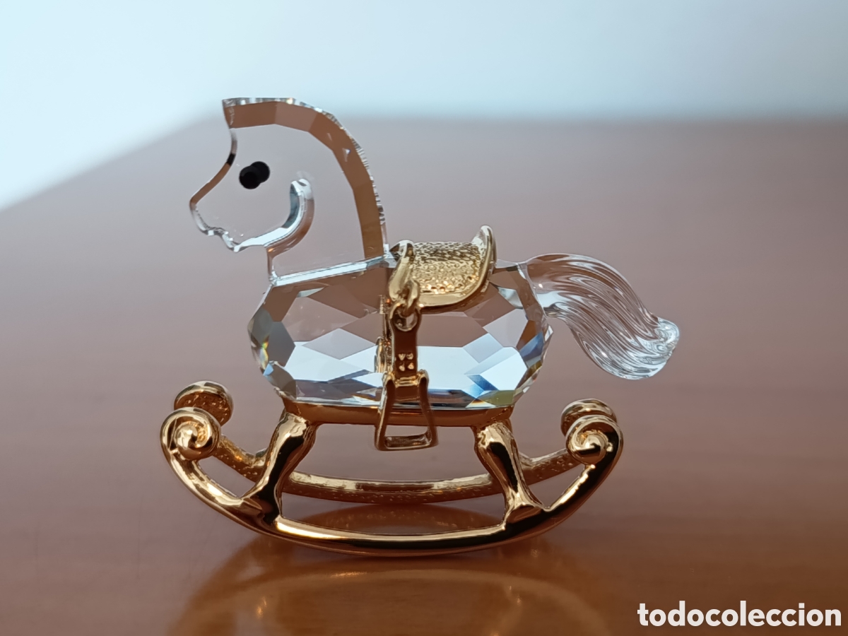 Antig&uuml;edades: Miniatura Swarovski Crystal Memories- Caballo Balanc&iacute;n (Con Caja