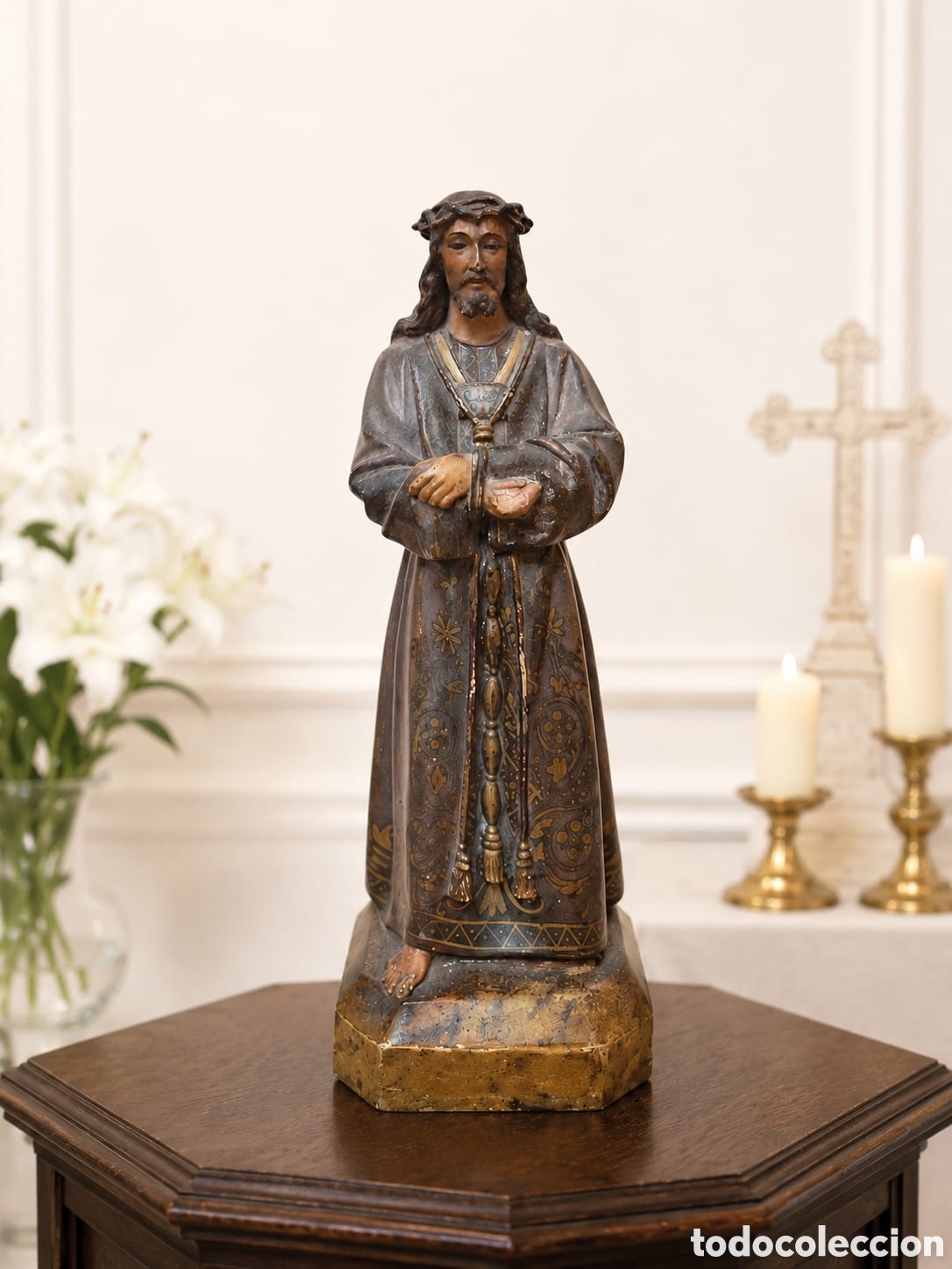 Antiques: Escultura religiosa de madera a&ntilde;o 1950