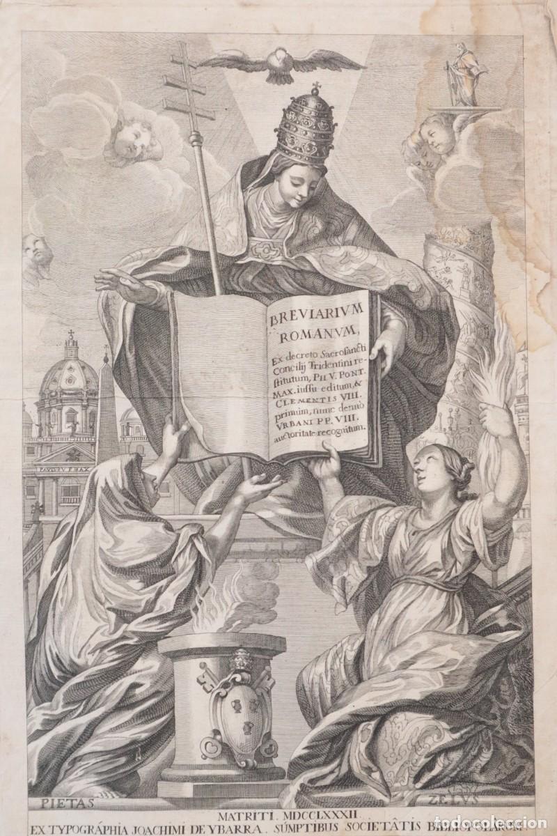 Antig&uuml;edades: Gran Breviarium Romanum impreso en Madrid en 1782. Mide 43 x 30 cm.