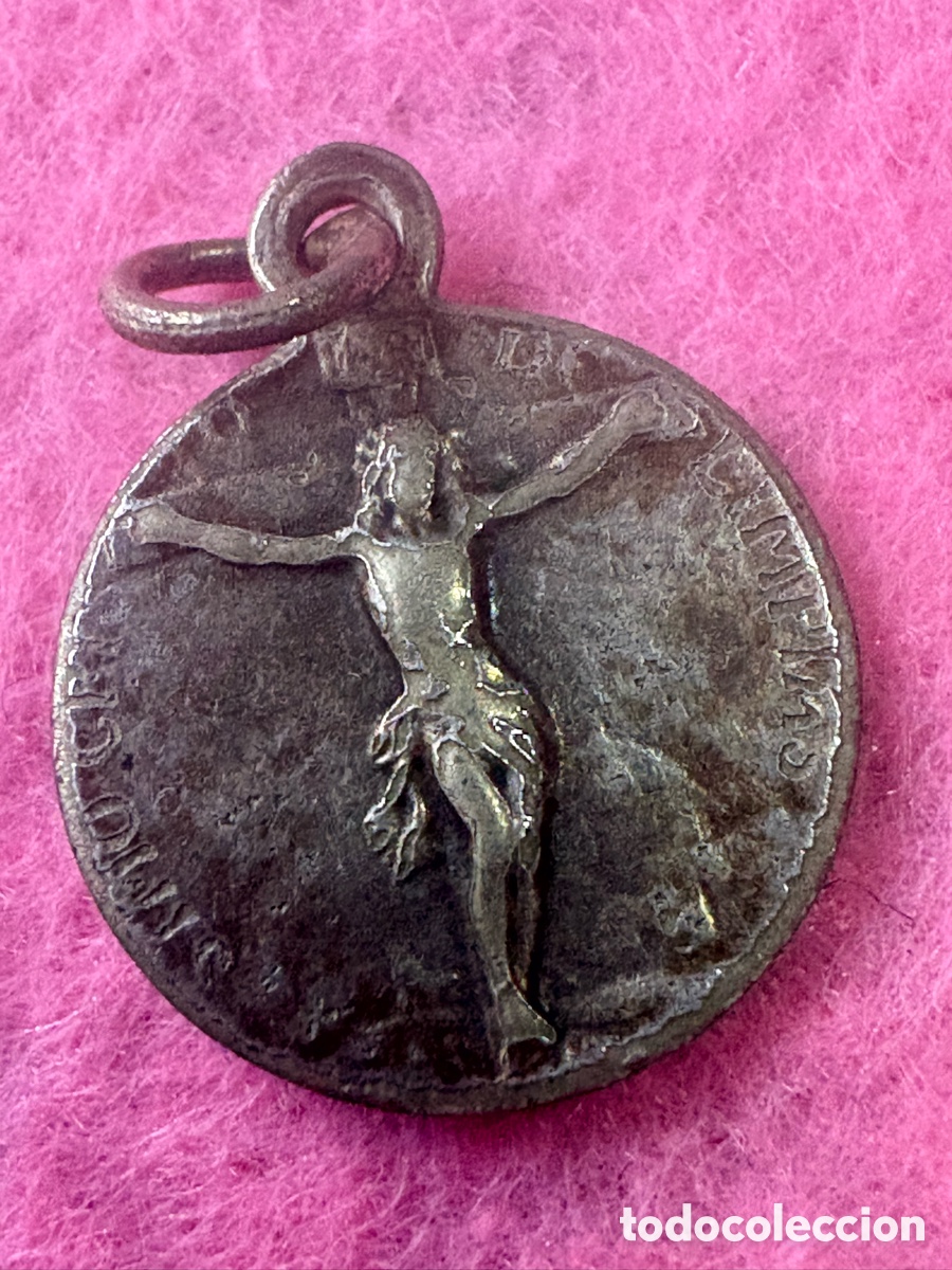 Antig&uuml;edades: Antigua medalla Cristo siglo XIX (A1)