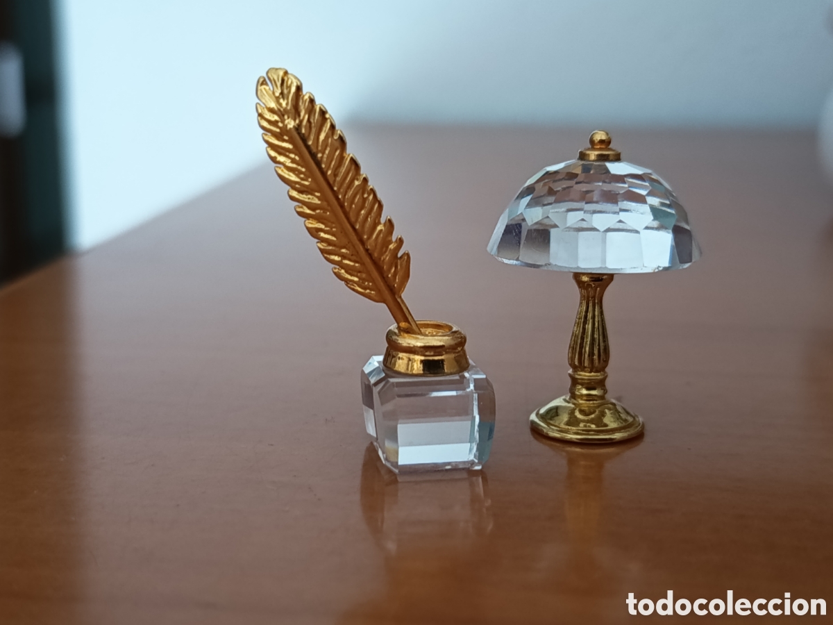 Antig&uuml;edades: Lote dos miniaturas Swarovski Crystal Memories oro