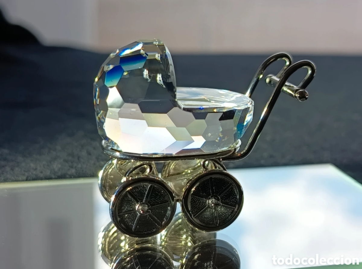 Antig&uuml;edades: Cochecito de Beb&eacute; crystal Swarovsky Rodio (Ref.626865)