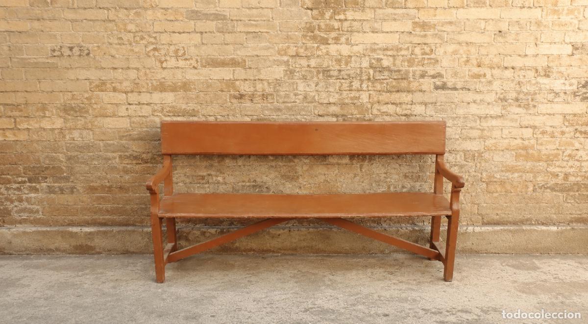 Antiquit&auml;ten: Banco antiguo de iglesia (170 cm). Banca antiguo vintage de madera estilo R&uacute;stico.