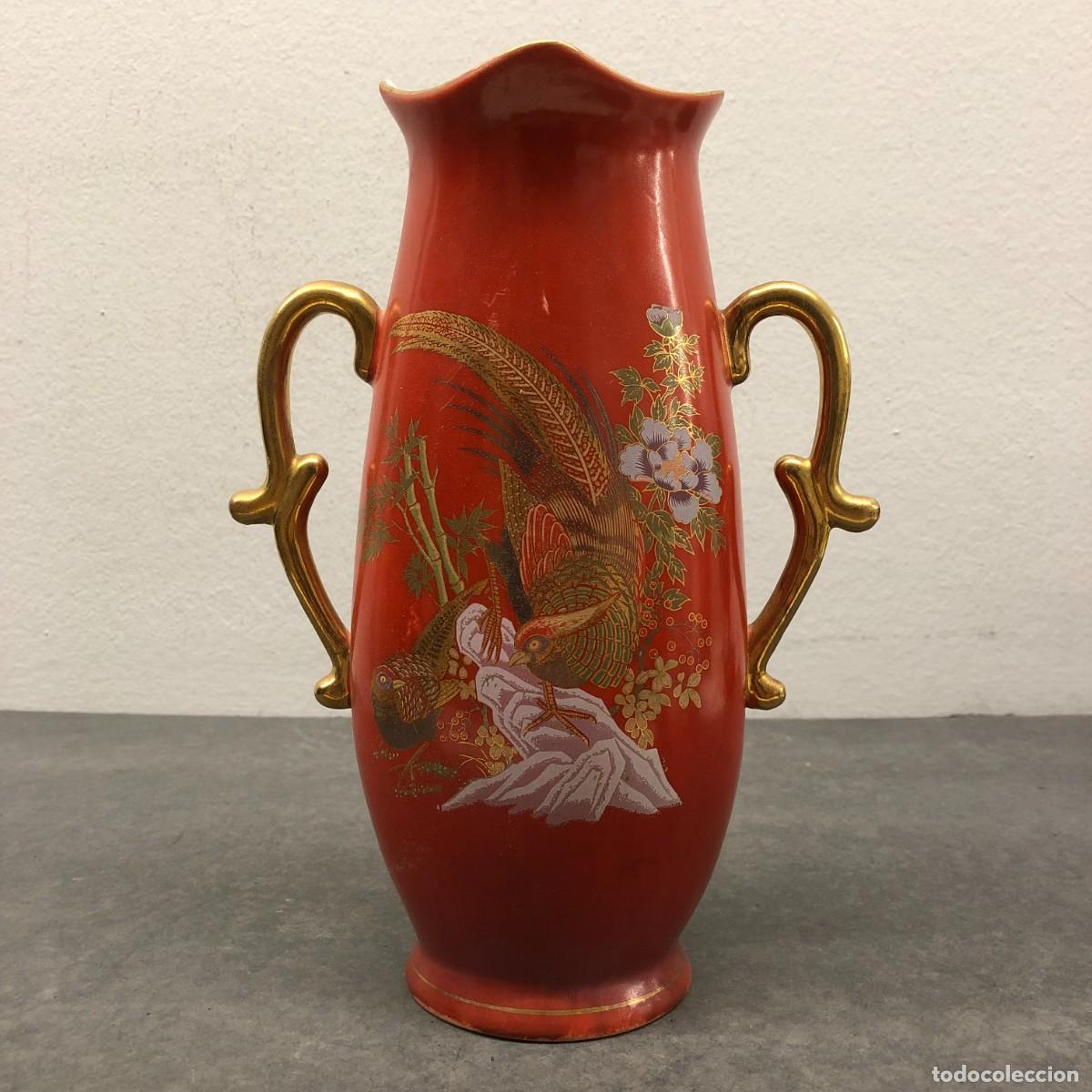Antig&uuml;edades: JARR&Oacute;N DE PORCELANA - ESTILO ART D&Eacute;CO CHINO O JAPON&Eacute;S - PINTADO A MANO - 26,5 X 20 X 10 CM / 1731