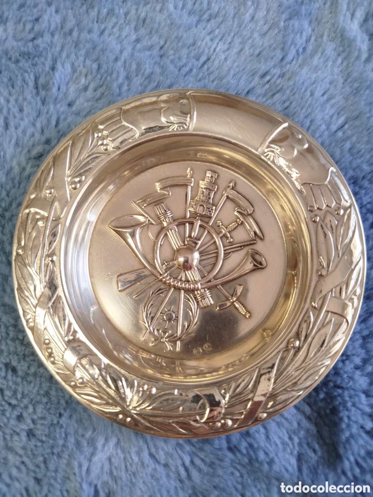 Antig&uuml;edades: Bandejita o cenicero de plata con el escudo Academia General Militar, Zaragoza (Espa&ntilde;a)
