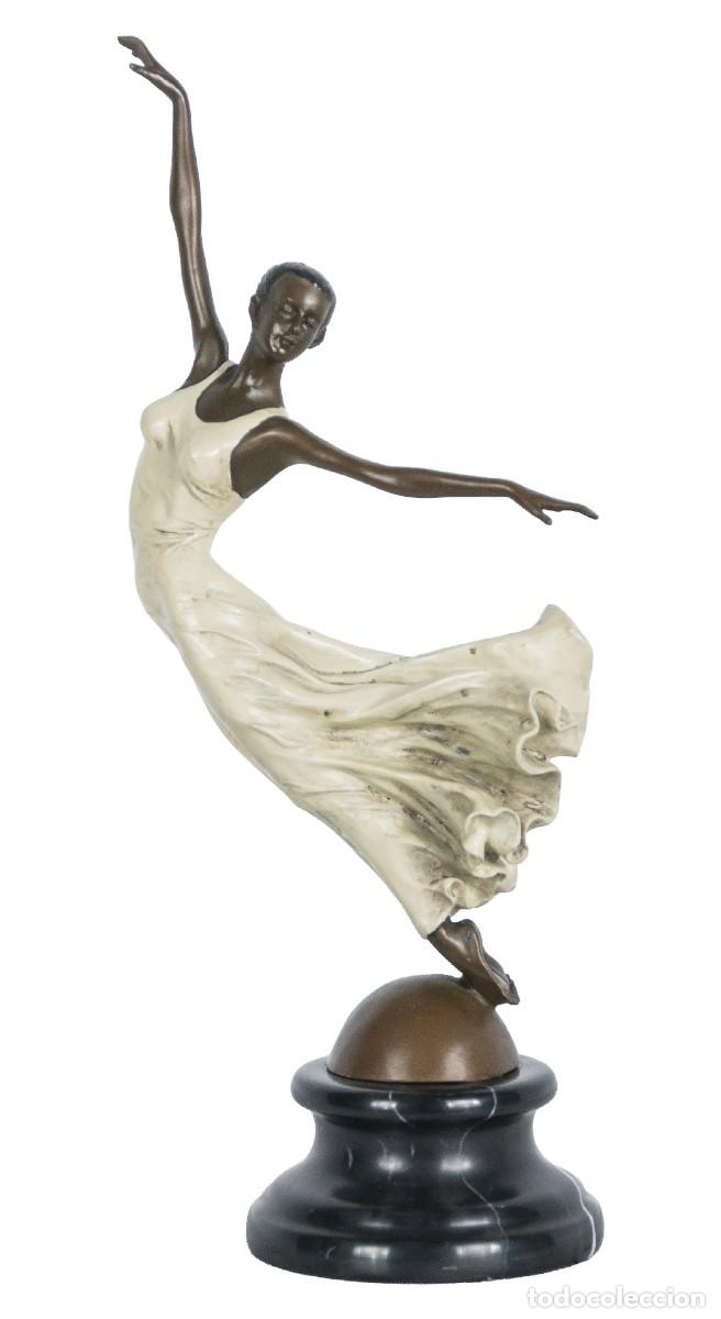 Antig&uuml;edades: BRONCE figura bailarina siguendo modelos Art Dec&oacute;