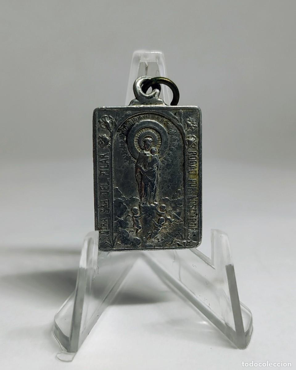 Antig&uuml;edades: Medalla religiosa / Colgante: Nuestra Se&ntilde;ora del Pilar. Rogad por nosotros. M429