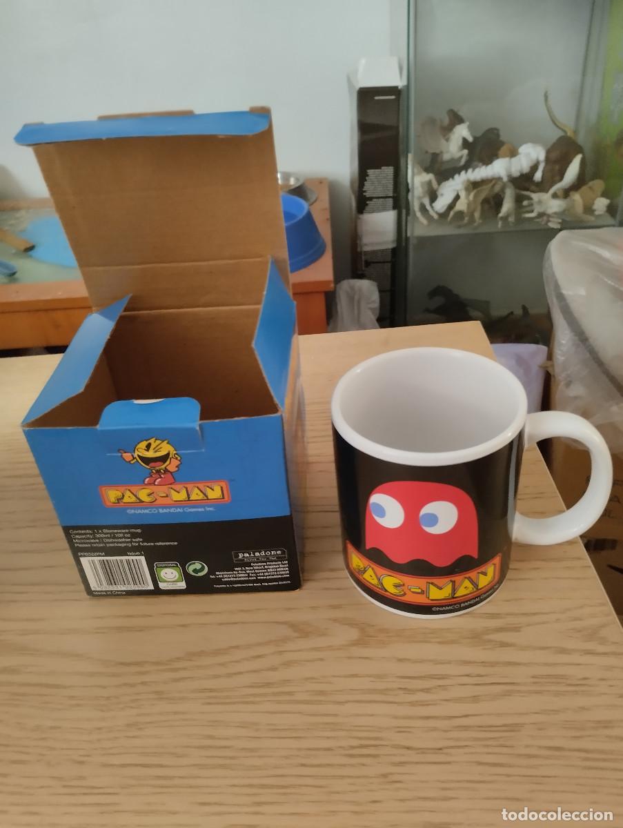 Antig&uuml;edades: taza de ceramica del fantasma de pacman con su caja