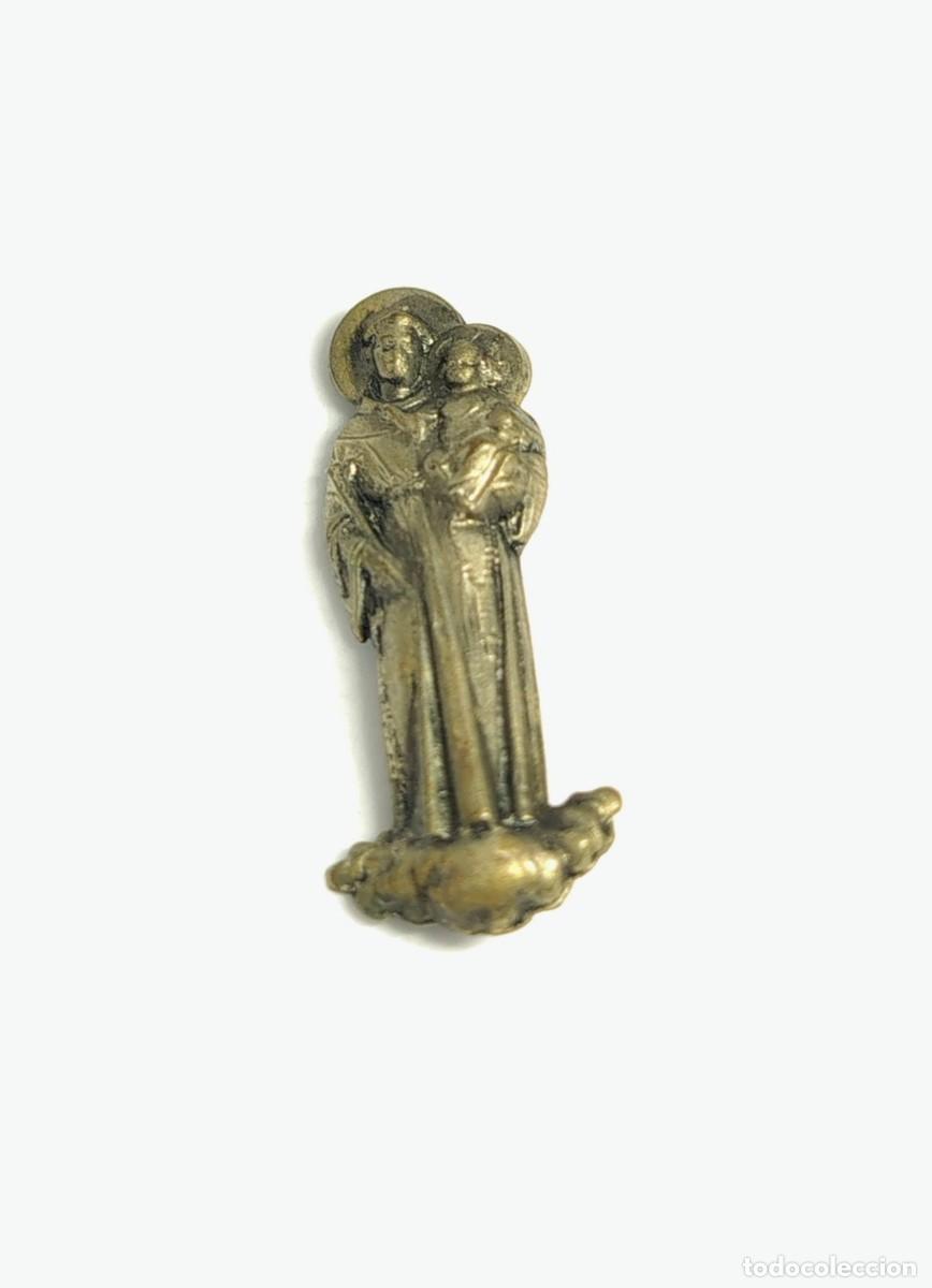 Antig&uuml;edades: Broche religioso / Imperdible: San Antonio de Padua con el Ni&ntilde;o Jes&uacute;s. M430