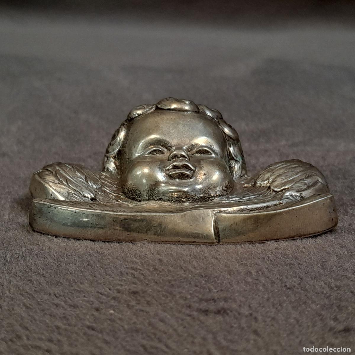 Antig&uuml;edades: CABEZA DE QUERUB&Iacute;N EN PLATA. SIGLO XX - Foto 6
