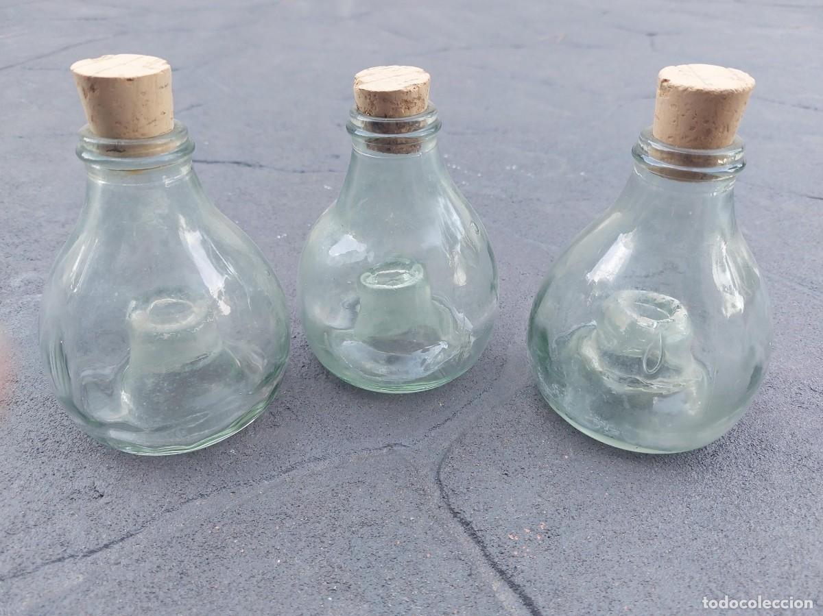Antig&uuml;edades: Atrapamoscas antiguos de cristal soplado. Lote de 3. A&ntilde;os 1920/1930.