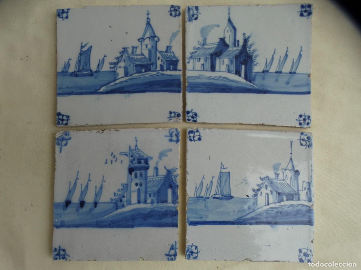 Antig&uuml;edades: 4 Azulejos holandeses - Foto 1