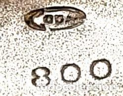 Antig&uuml;edades: Bolso Antiguo de Malla en Plata 800 Art Nouveau con Boquilla Calada y Aves Estilizadas ca. 190