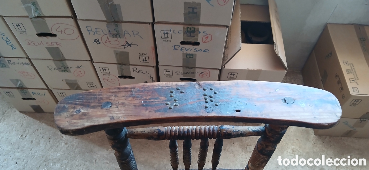 Antig&uuml;edades: RECLINATORIO DE MADERA Y ENEA - Foto 4